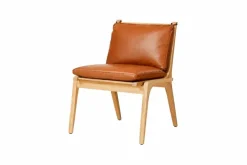 Rén spisebordsstol, eg, hynder m. cognac læder