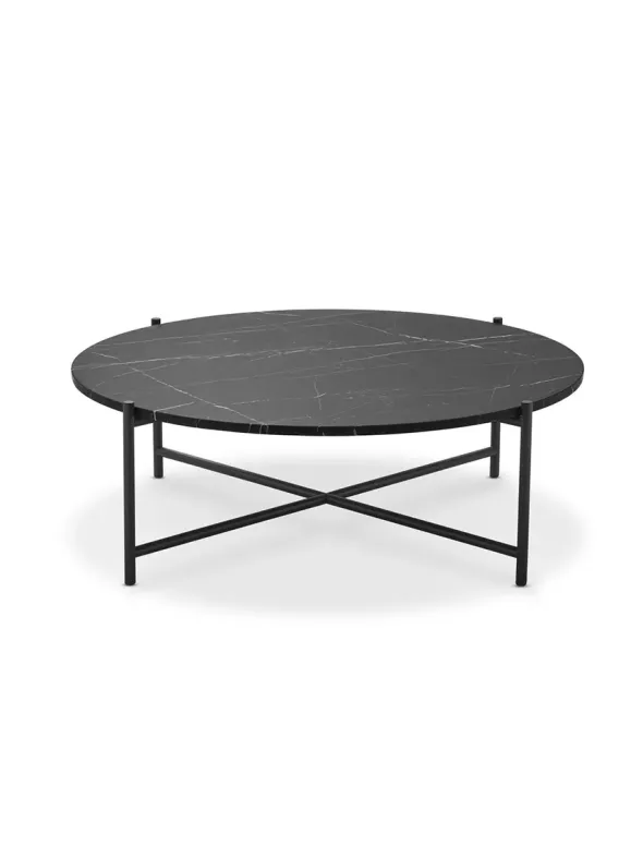 Round Coffee Table 90, sort marmor fra HANDVÄRK