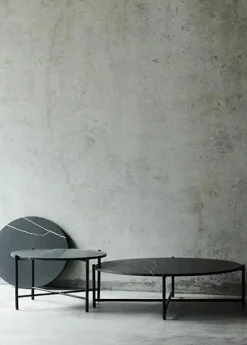Round Coffee Table 90, sort marmor fra HANDVÄRK