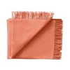 Secret Plaid, coral/amber fra Silkeborg Uldspinderi