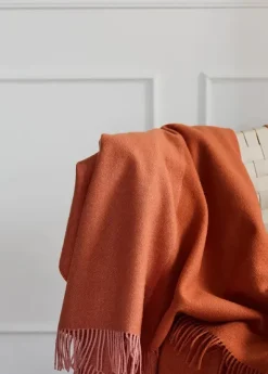 Secret Plaid, coral/amber fra Silkeborg Uldspinderi