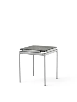Sett LN11 Sidebord, smoked glass/ dark chrome fra &Tradition