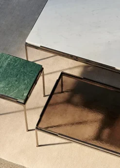 Sett LN11 Sidebord, verde guatemala marble / dark chrome fra &Tradition