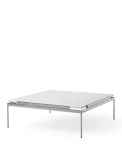 Sett LN13 Sofabord, bianco carrara marble / dark chrome fra &Tradition