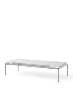 Sett LN12 Sofabord, bianco carrara marble / dark chrome fra &Tradition