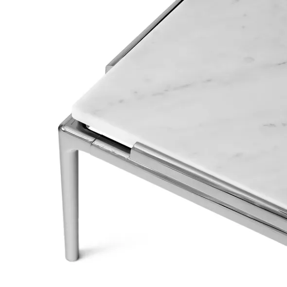Sett LN12 Sofabord, bianco carrara marble / dark chrome fra &Tradition