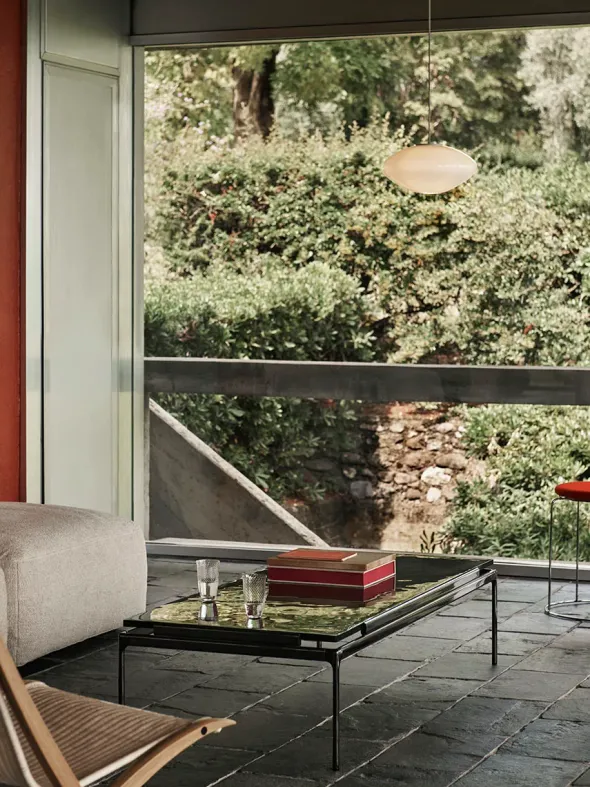 Sett LN12 Sofabord, smoked glass / dark chrome fra &Tradition