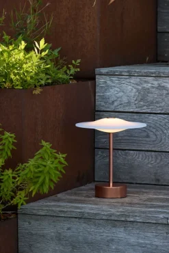 Sinus 22 Portable bordlampe, kobber af Piet Hein