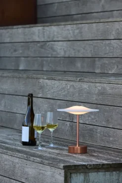Sinus 22 Portable bordlampe, kobber af Piet Hein