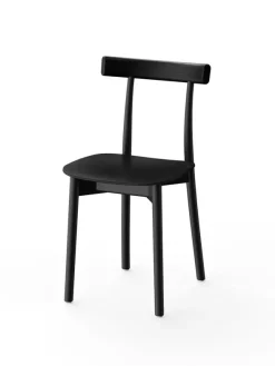 Skinny wooden chair, ash/black fra Nine
