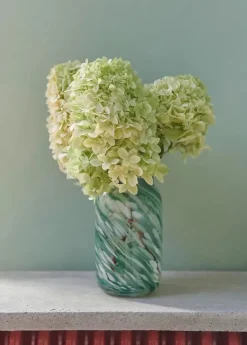 Splash Vase Roll Neck Small, green swirl fra Hay