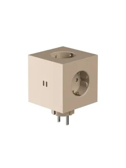 Square 2 Stikdåse med USB, beige fra Avolt