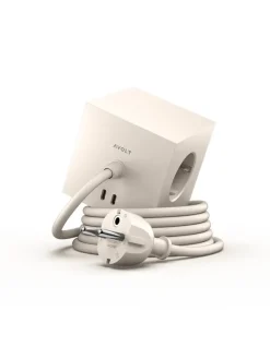 Square 1 Stikdåse med USB-C, beige fra Avolt