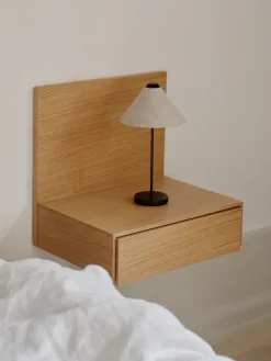 Tana Wall Mounted Nightstand, walnut fra New Works