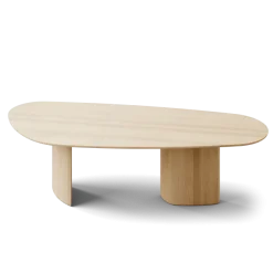 Tangent spisebord, rektangulær sæbebehandlet eg fra DK3