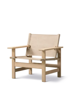 The Canvas Chair, lys olieret eg natur canvas af Børge Mogensen