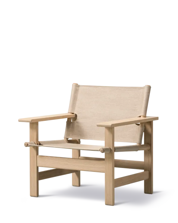 The Canvas Chair, lys olieret eg natur canvas af Børge Mogensen