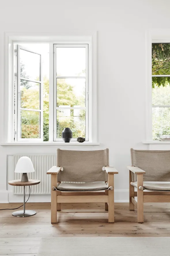 The Canvas Chair, lys olieret eg natur canvas af Børge Mogensen
