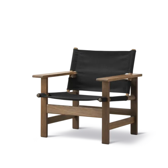 The Canvas Chair, røget eg sort canvas af Børge Mogensen