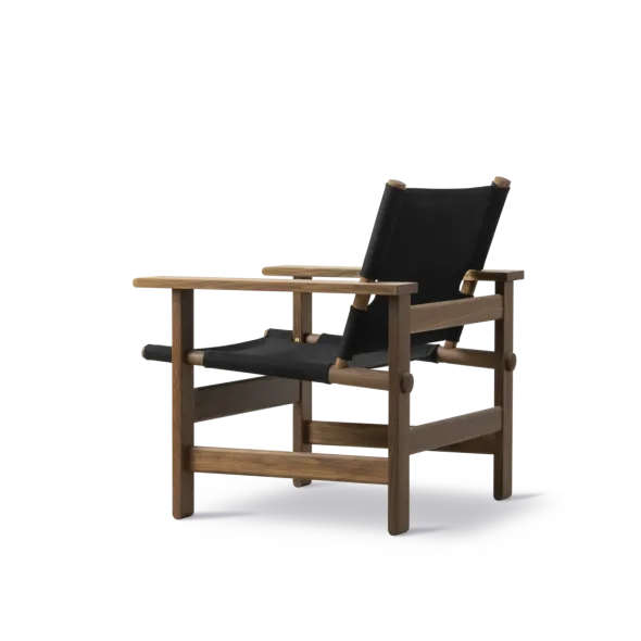 The Canvas Chair, røget eg sort canvas af Børge Mogensen