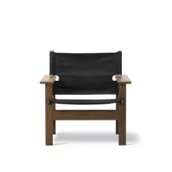The Canvas Chair, røget eg sort canvas af Børge Mogensen