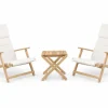 Udendørs loungesæt i teak med 1 BM5868 sidebord og 2 BM5568 Dækstole inkl. hynder fra Carl Hansen & Søn