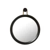 Utility Round Mirror Small Oak onyx Aged gold fra Stellar Works