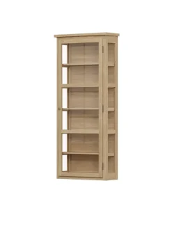 Væghængt Vitrineskab N4, light oak fra Lindebjerg Design