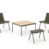 Ville loungesæt i Teak & Bronze Green med 1 loungebord, 1 skammel og 2 stole fra &Tradition