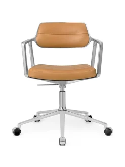 VIPP453 Swivel+ Chair m/hjul, camel læder fra Vipp