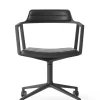 VIPP452 Swivel Chair m/sort stel & hjul, sort læder fra Vipp