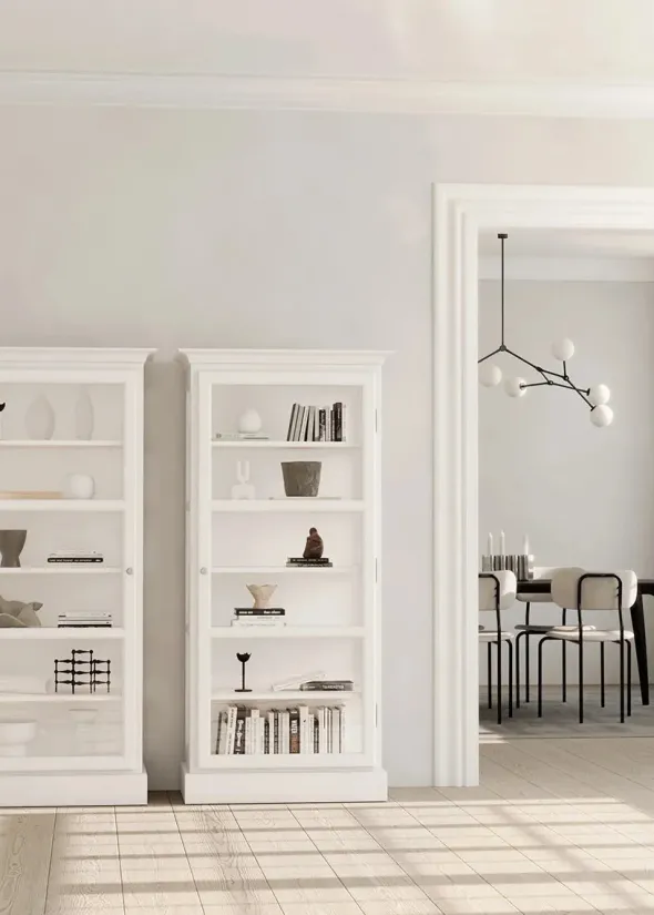 Vitrineskab Classic V3, hvid fra Lindebjerg Design