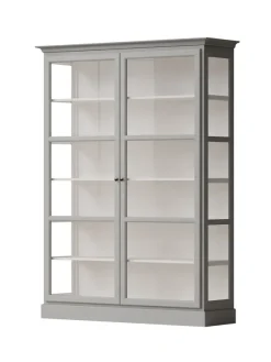 Vitrineskab Classic V2, lys grå fra Lindebjerg Design