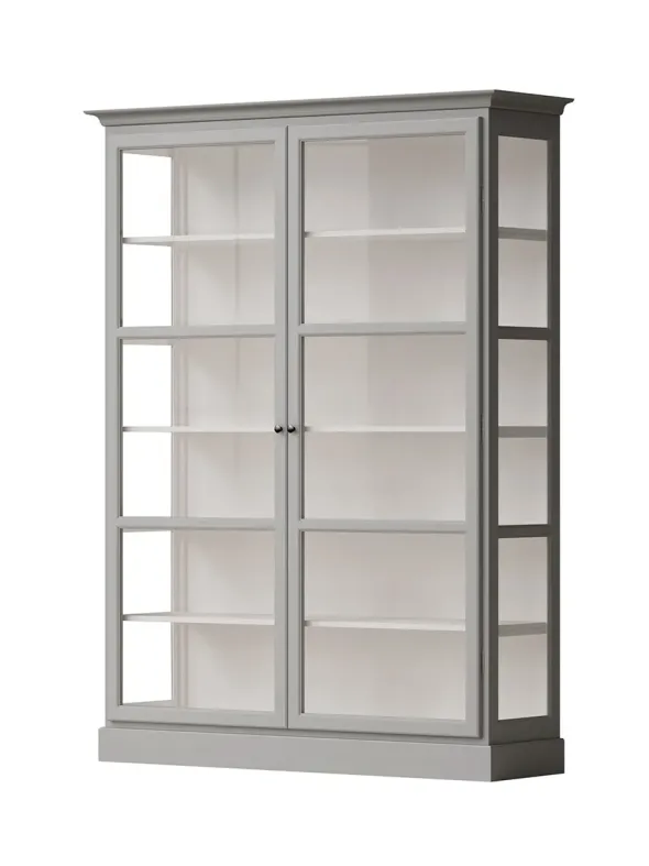 Vitrineskab Classic V2, lys grå fra Lindebjerg Design
