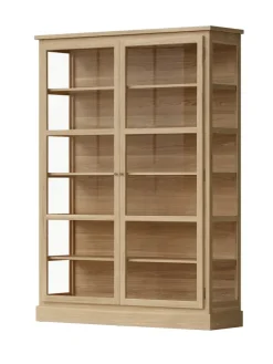 Vitrineskab N2, light oak fra Lindebjerg Design