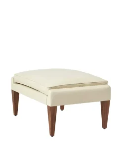 V11 Ottoman, smooth leather cream fra GUBI