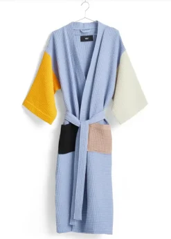 Waffle Badekåbe, dusty blue multi fra Hay