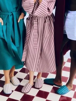Waffle Badekåbe, stripe cool pink fra Hay