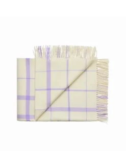 Warp & Weft Plaid, raw white/lilac fra Silkeborg Uldspinderi