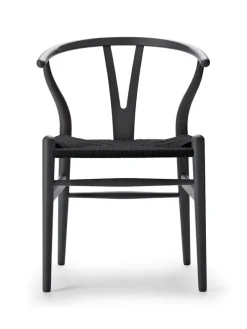 Y-stol CH24 Soft Anthracite Grey med sort flet af Hans J. Wegner