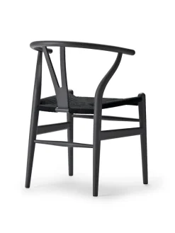 Y-stol CH24 Soft Anthracite Grey med sort flet af Hans J. Wegner