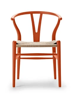 Y-stol CH24 Soft Orange Red af Hans J. Wegner