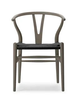 Y-stol CH24 Soft Slate med sort flet af Hans J. Wegner