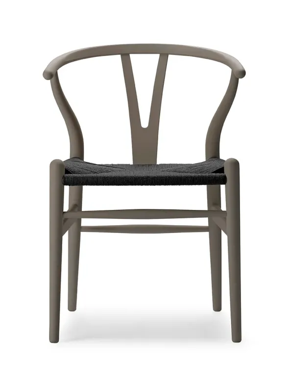 Y-stol CH24 Soft Slate med sort flet af Hans J. Wegner