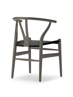 Y-stol CH24 Soft Slate med sort flet af Hans J. Wegner