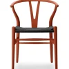 Y-stol CH24 Soft Terracotta med sort flet af Hans J. Wegner