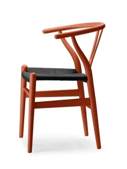 Y-stol CH24 Soft Terracotta med sort flet af Hans J. Wegner
